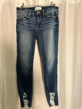 BKE Dark Blue Skinny Distressed Jeans